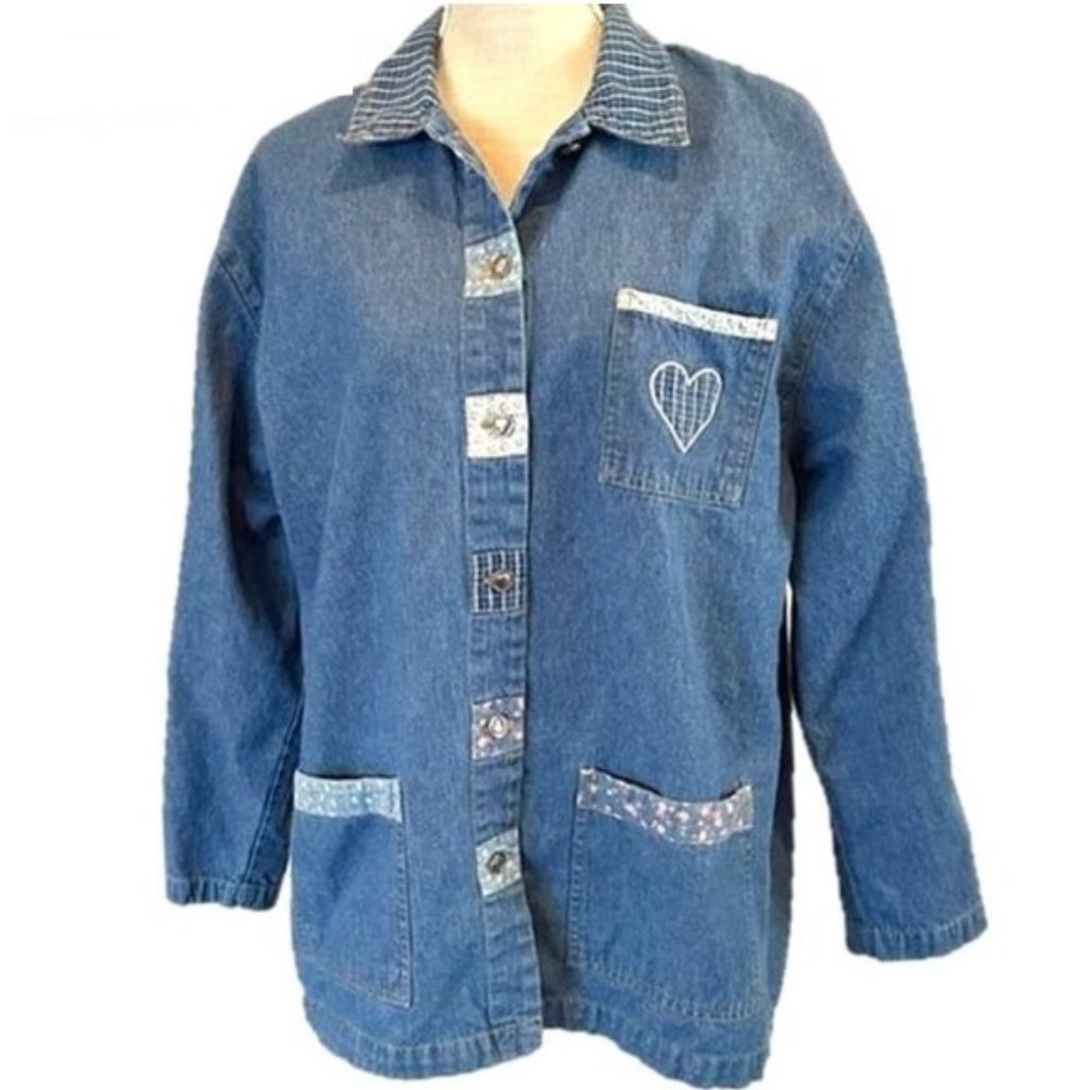 TEDDI Embellished Denim Jacket with Heart - Medium